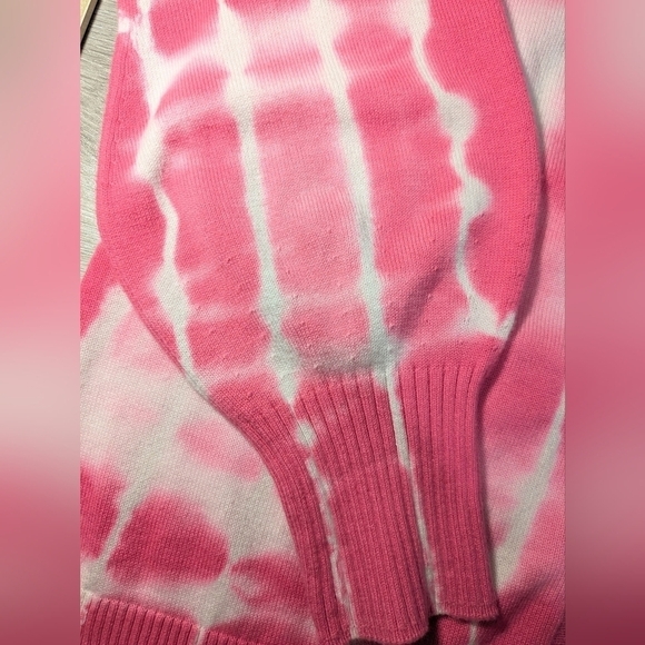 Generation Love Pink White Tie-Dye Cotton Silk Long Sleeve Button-Up Cardigan - Picture 10 of 13